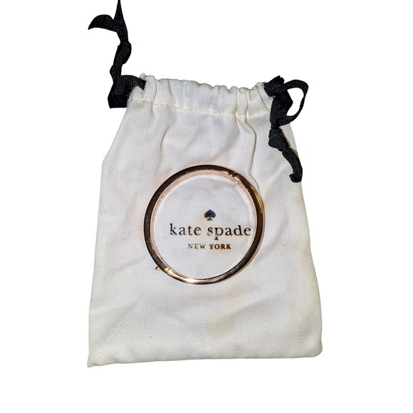 Kate Spade New York Gold‎ Pink Enamel Spade Hinged Bangle Bracelet With Bag - Picture 7 of 8